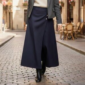 Sarah Pacini NWT Winning Blue Linen Blend Maxi Skirt - Size 3